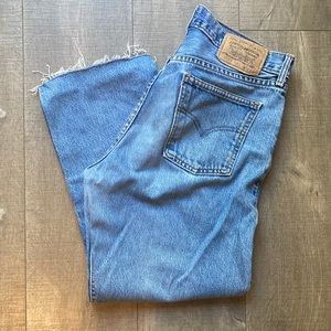 Vintage Levi’s Straight Leg Raw Hem Denim Jeans